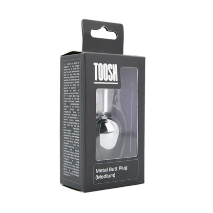 Toosh Silver Metal Butt Plug Medium Clear Stone Toosh