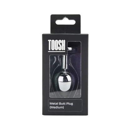 Toosh Silver Metal Butt Plug Medium Clear Stone Toosh