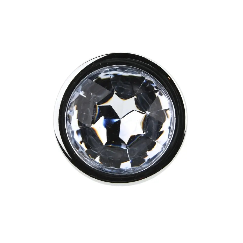 Toosh Silver Metal Butt Plug Medium Clear Stone Toosh