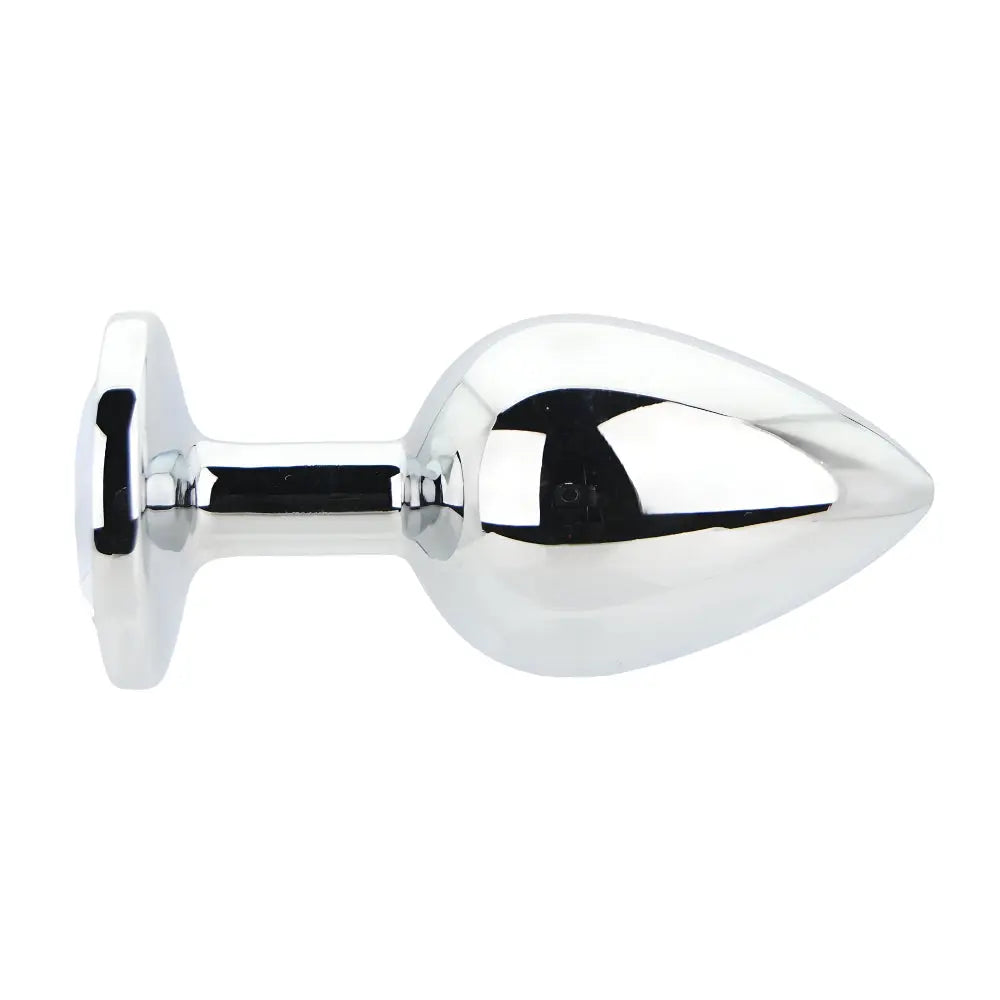 Toosh Silver Metal Butt Plug Large Clear Stone Toosh