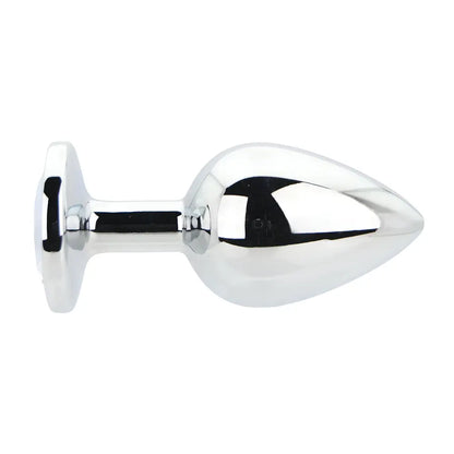 Toosh Silver Metal Butt Plug Large Clear Stone Toosh