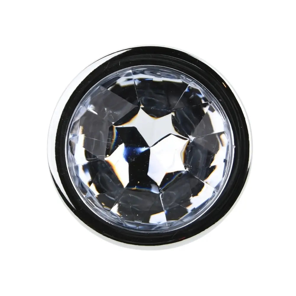 Toosh Silver Metal Butt Plug Large Clear Stone Toosh