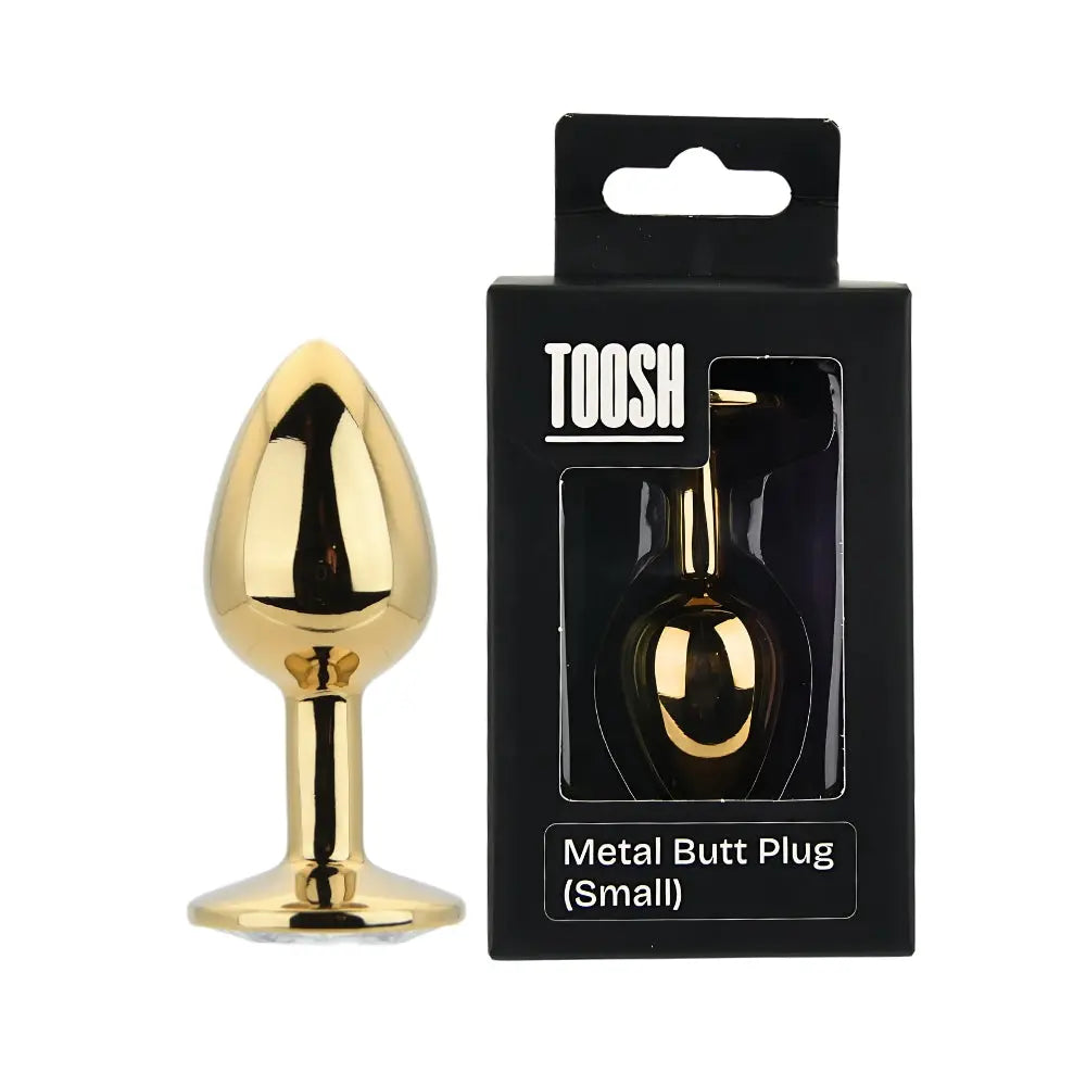 Toosh Gold Metal Butt Plug Small Clear Stone Toosh