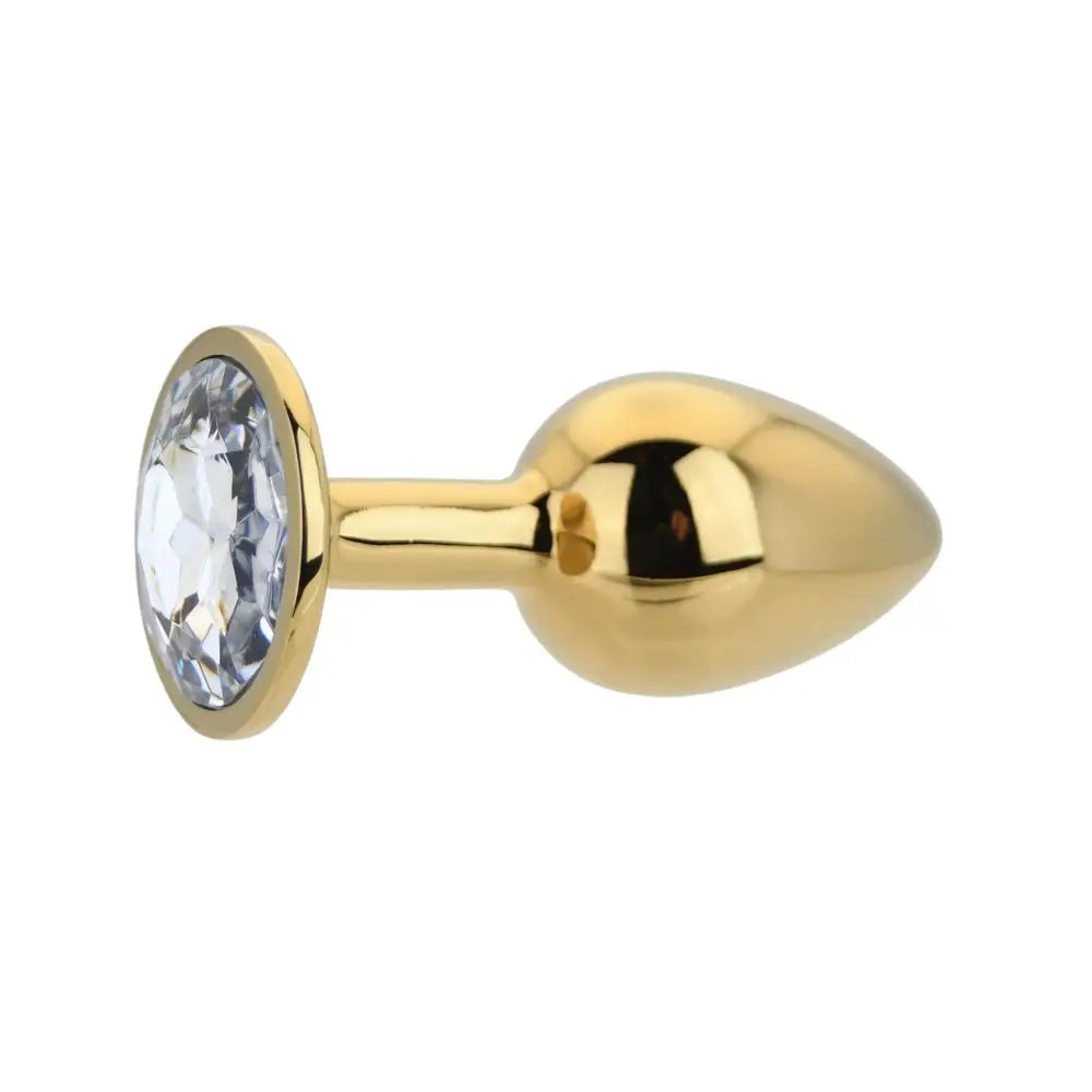 Toosh Gold Metal Butt Plug Small Clear Stone Toosh