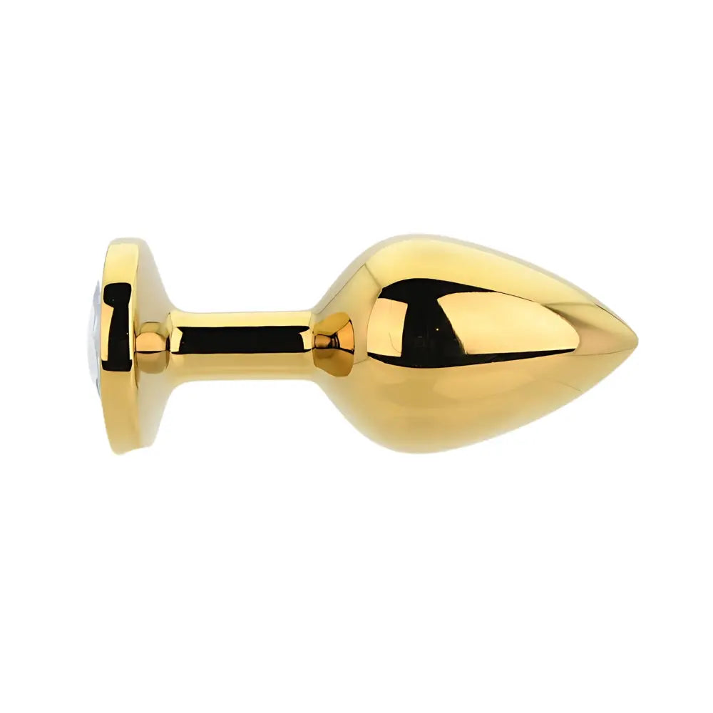 Toosh Gold Metal Butt Plug Medium Clear Stone Toosh