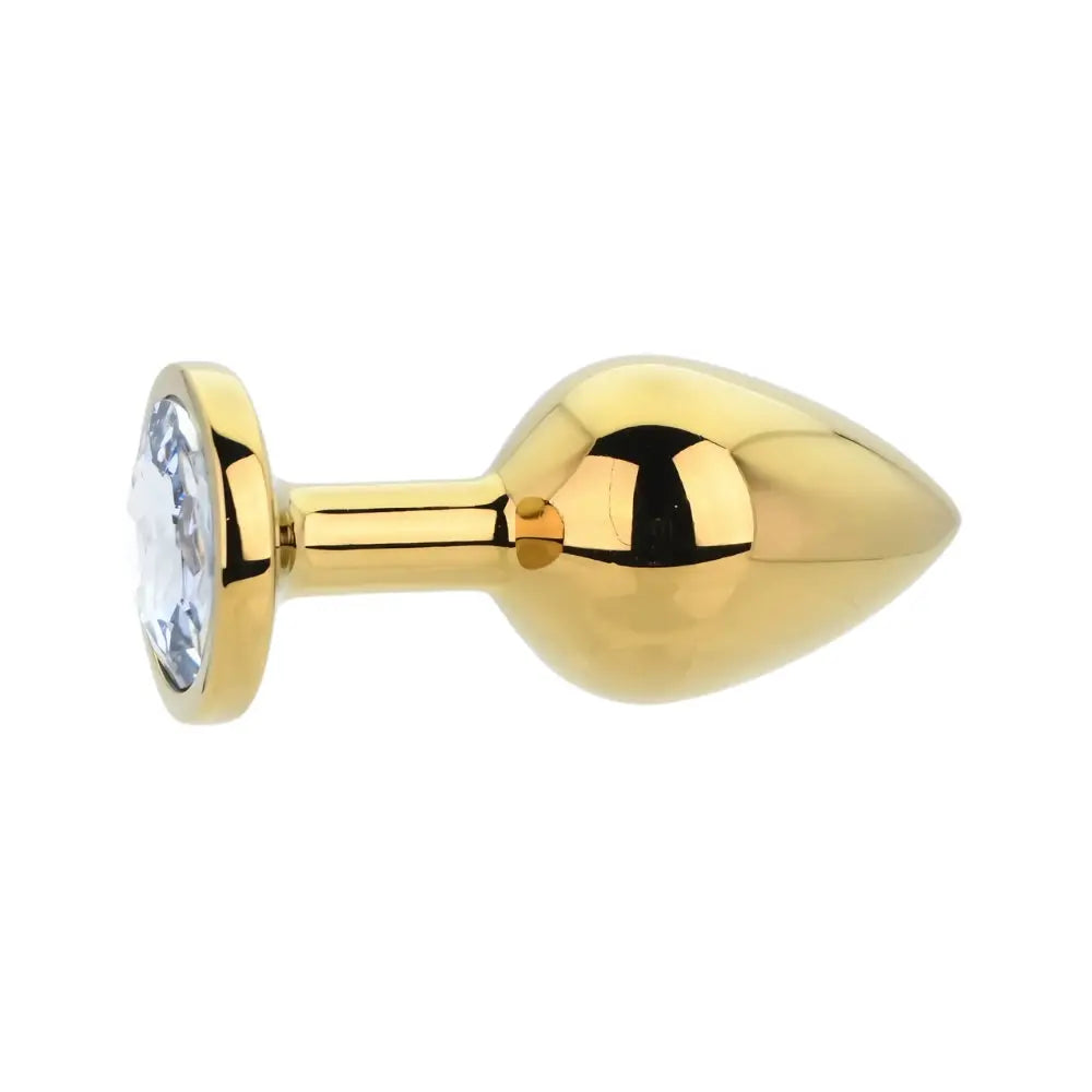 Toosh Gold Metal Butt Plug Medium Clear Stone Toosh