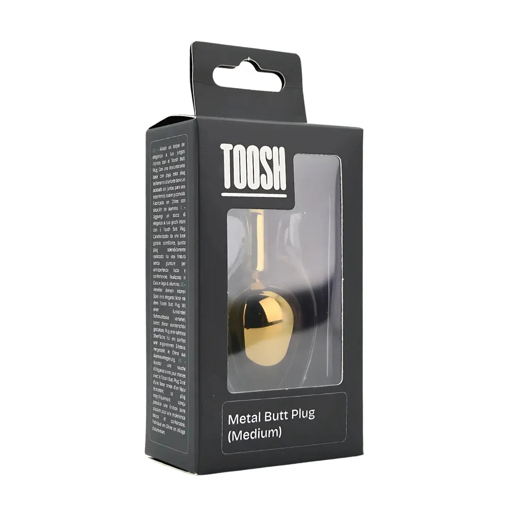 Toosh Gold Metal Butt Plug Medium Clear Stone Toosh