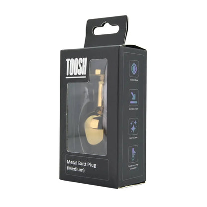 Toosh Gold Metal Butt Plug Medium Clear Stone Toosh