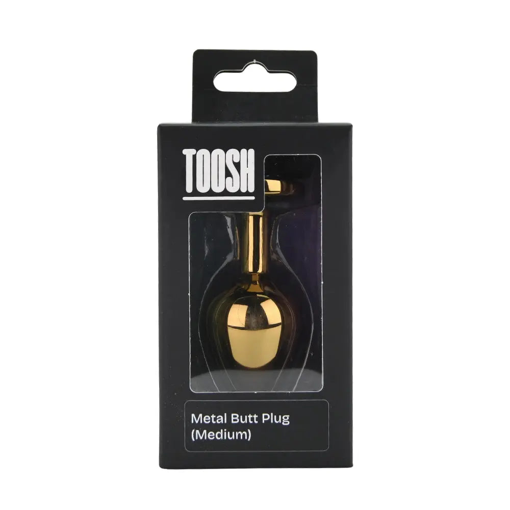 Toosh Gold Metal Butt Plug Medium Clear Stone Toosh