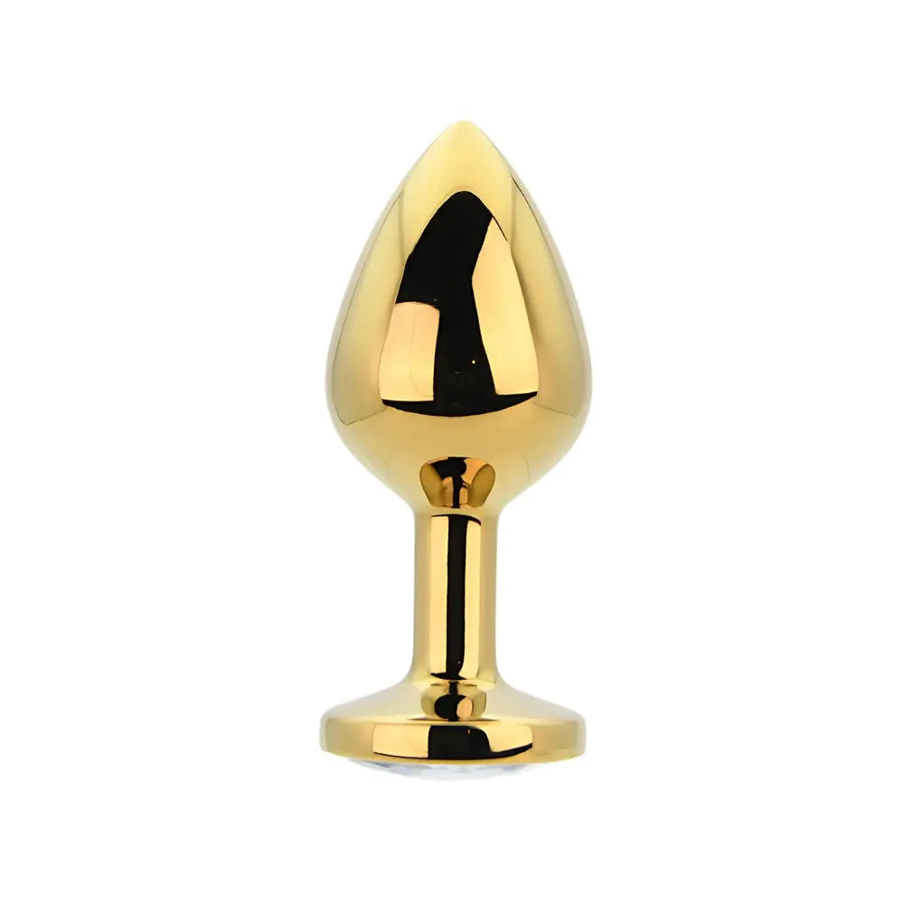 Toosh Gold Metal Butt Plug Medium Clear Stone Toosh