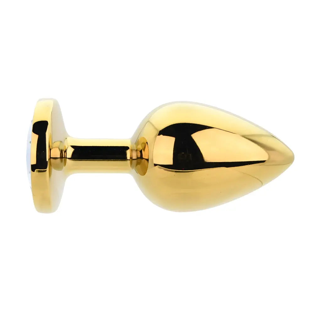 Toosh Gold Metal Butt Plug Large Clear Stone Toosh