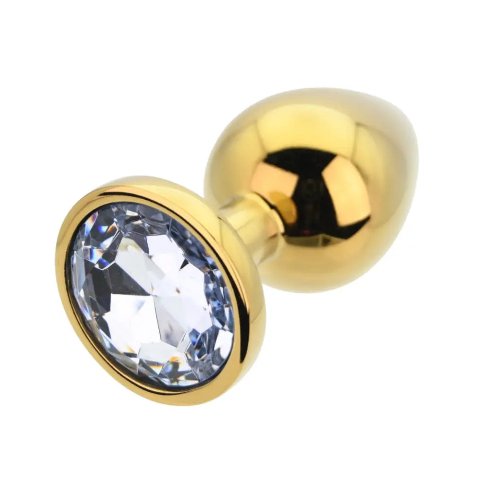 Toosh Gold Metal Butt Plug Large Clear Stone Toosh