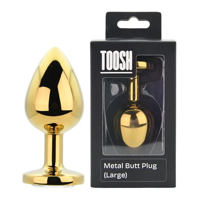 Toosh Gold Metal Butt Plug Large Clear Stone Toosh