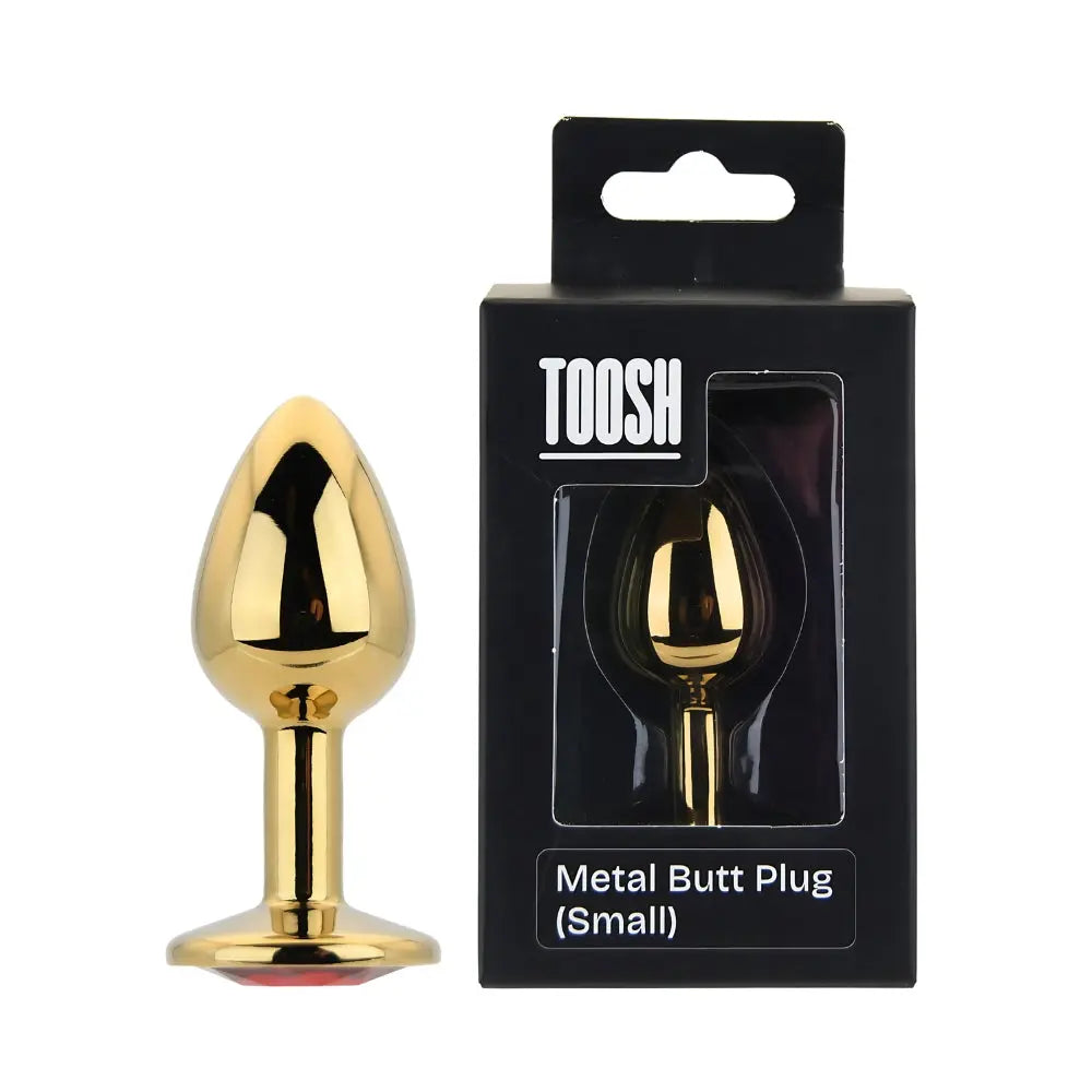 Toosh Gold Metal Butt Plug Small Red Stone Toosh