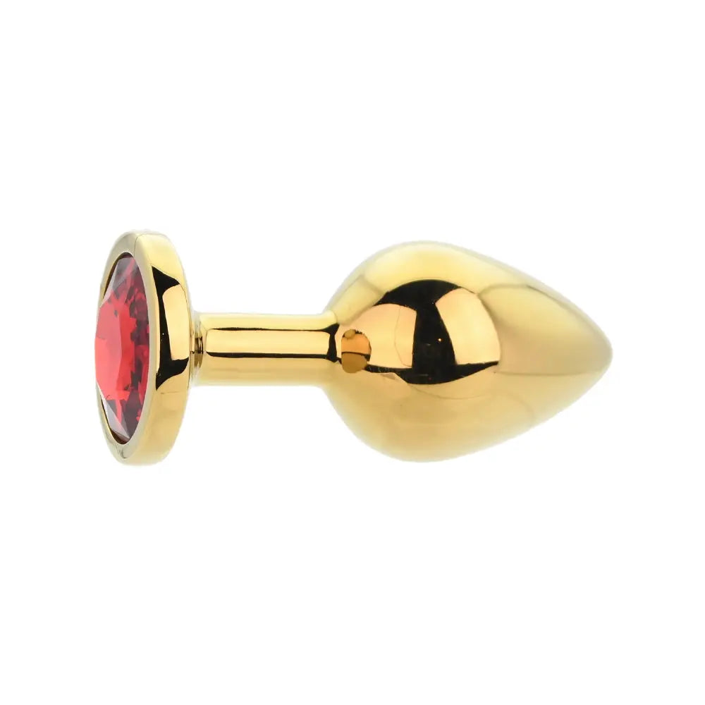 Toosh Gold Metal Butt Plug Medium Red Stone Toosh