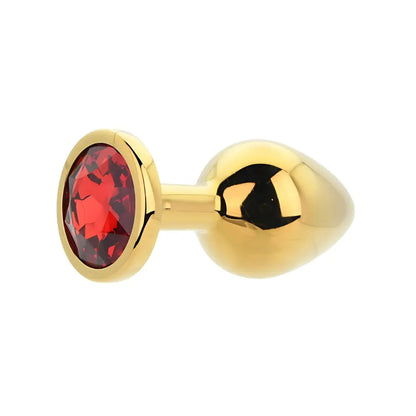 Toosh Gold Metal Butt Plug Medium Red Stone Toosh