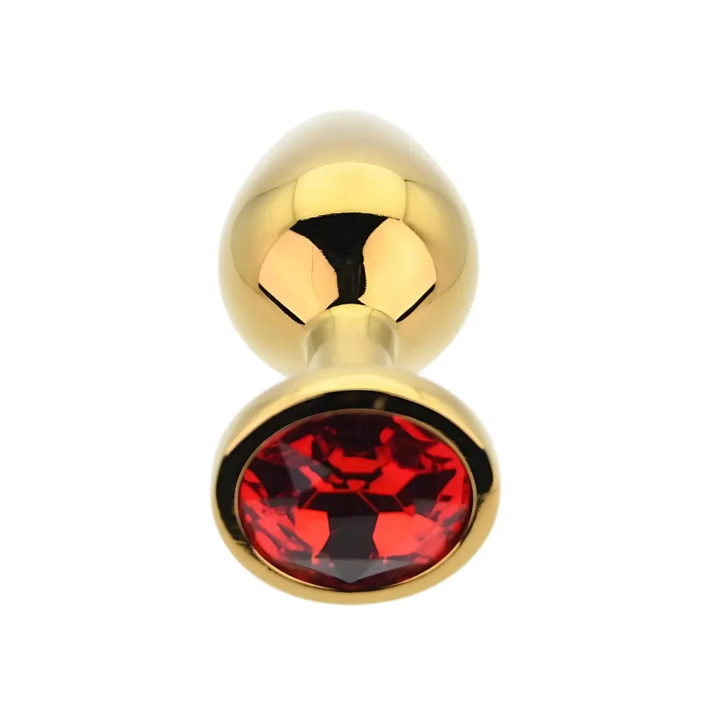 Toosh Gold Metal Butt Plug Medium Red Stone Toosh