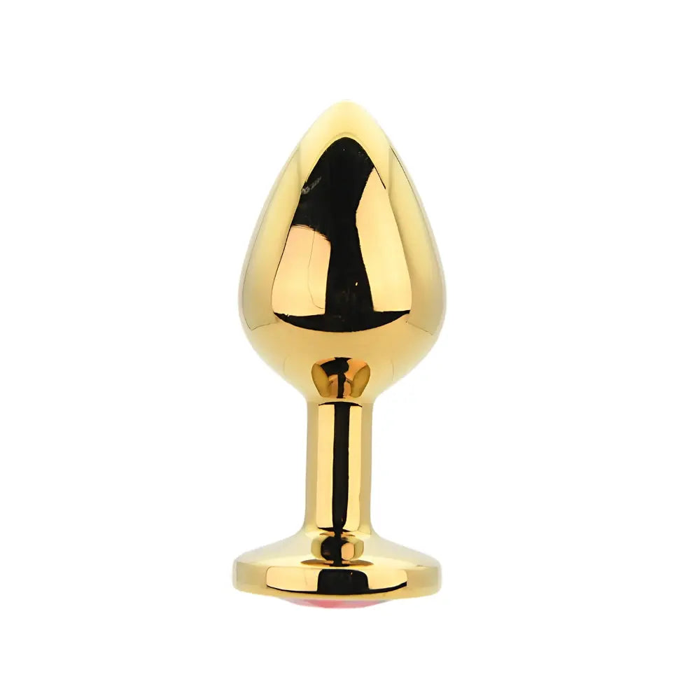 Toosh Gold Metal Butt Plug Medium Red Stone Toosh