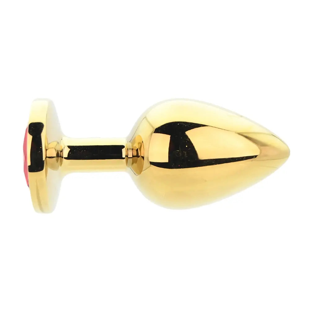 Toosh Gold Metal Butt Plug Large Red Stone Toosh