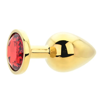 Toosh Gold Metal Butt Plug Large Red Stone Toosh