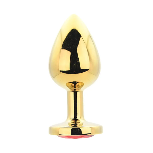 Toosh Gold Metal Butt Plug Large Red Stone Toosh