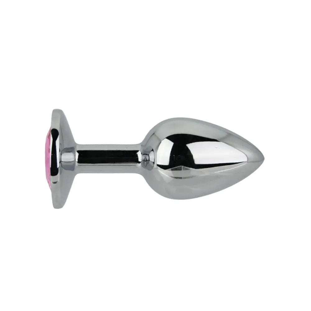 Toosh Silver Metal Butt Plug Small Pink Stone Toosh
