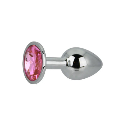 Toosh Silver Metal Butt Plug Small Pink Stone Toosh