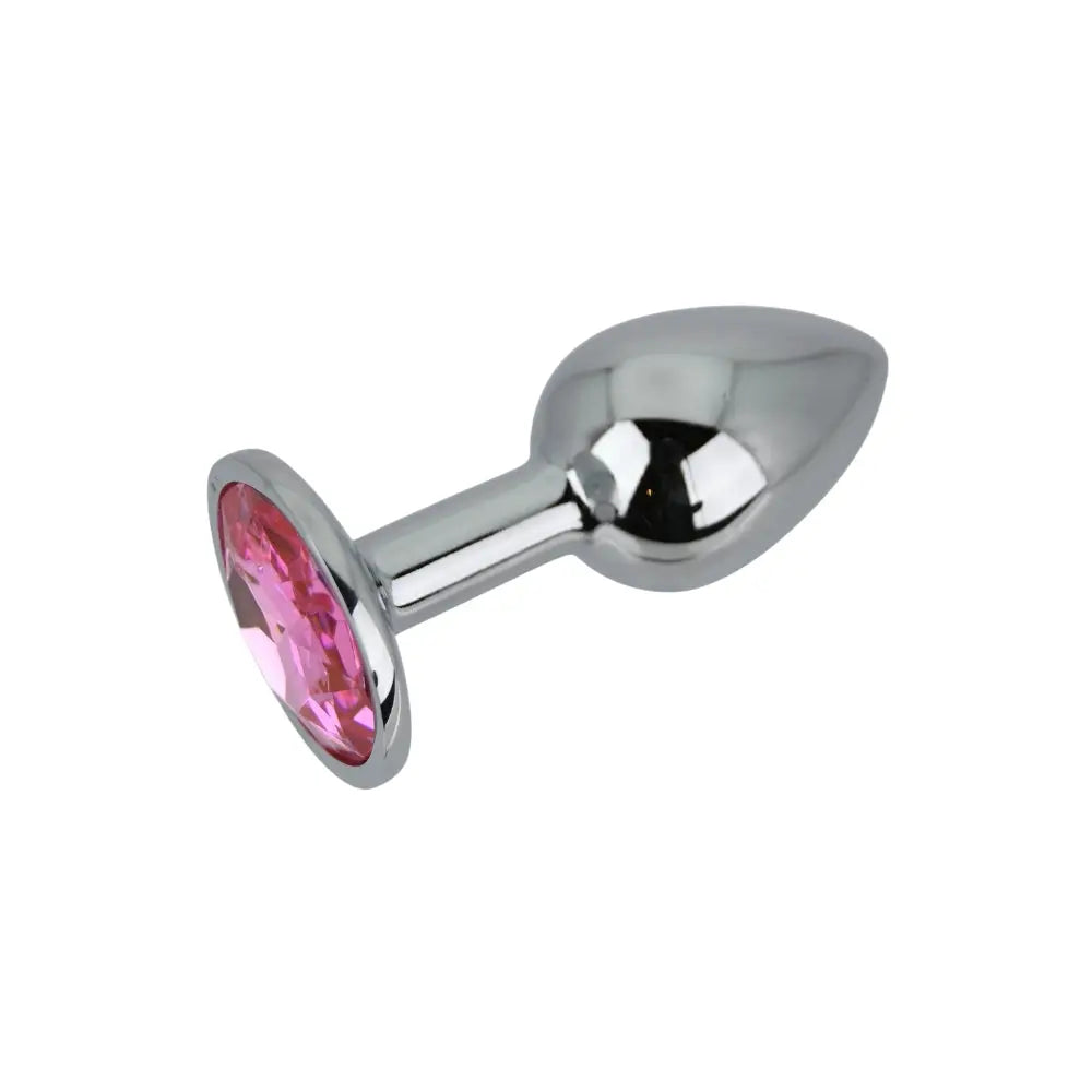 Toosh Silver Metal Butt Plug Small Pink Stone Toosh