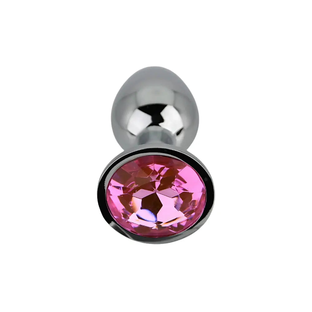 Toosh Silver Metal Butt Plug Small Pink Stone Toosh