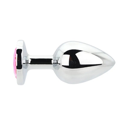 Toosh Silver Metal Butt Plug Large Pink Stone Toosh
