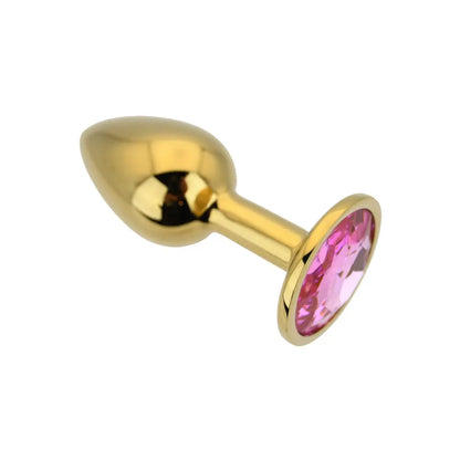 Toosh Gold Metal Butt Plug Small Pink Stone Toosh