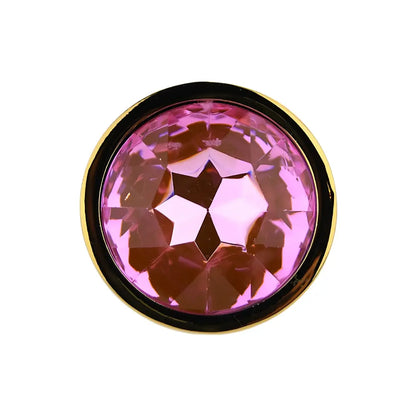 Toosh Gold Metal Butt Plug Small Pink Stone Toosh