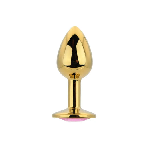 Toosh Gold Metal Butt Plug Small Pink Stone Toosh