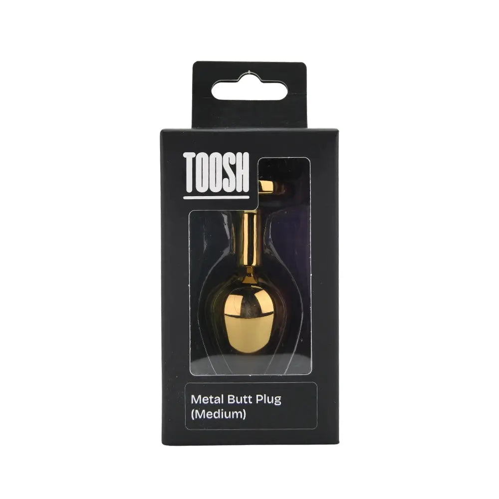 Toosh Gold Metal Butt Plug Medium Pink Stone Toosh