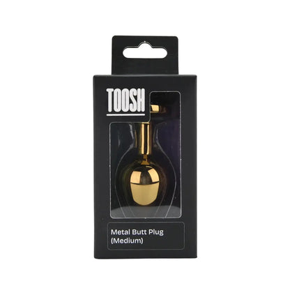 Toosh Gold Metal Butt Plug Medium Pink Stone Toosh