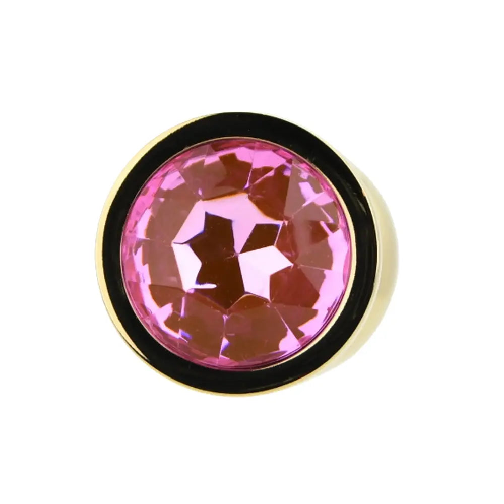 Toosh Gold Metal Butt Plug Medium Pink Stone Toosh