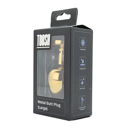 Toosh Gold Metal Butt Plug Large Pink Stone Toosh