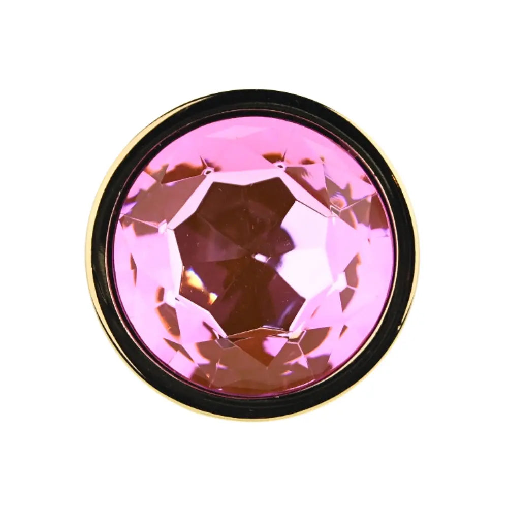 Toosh Gold Metal Butt Plug Large Pink Stone Toosh