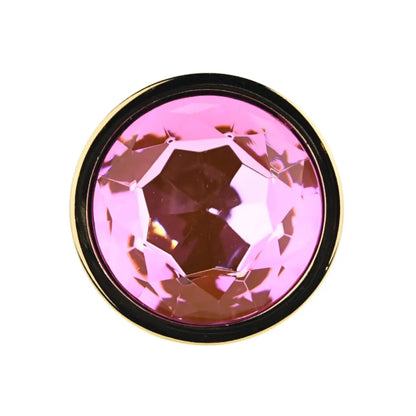Toosh Gold Metal Butt Plug Large Pink Stone Toosh