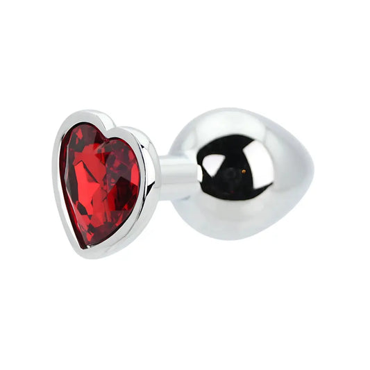 Toosh Heart Shaped Silver with Red Stone Medium Toosh