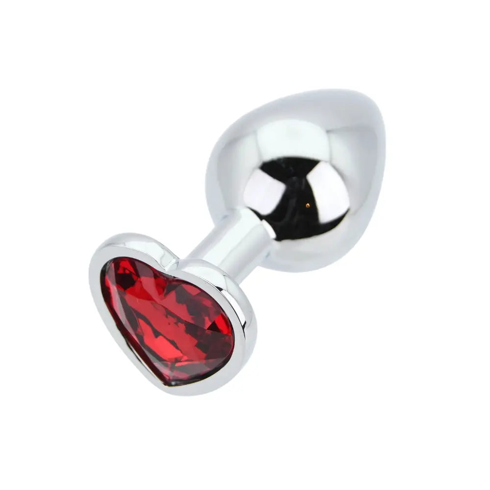 Toosh Heart Shaped Silver with Red Stone Medium Toosh