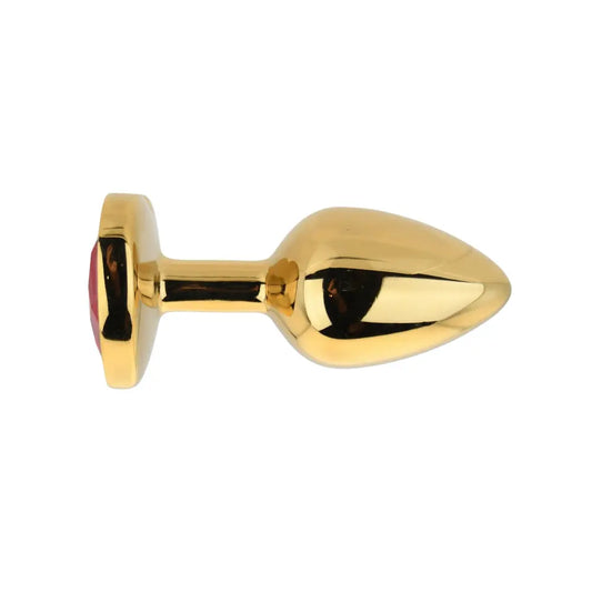 Toosh Heart Shaped Gold Butt Plug with Red Stone Small Toosh