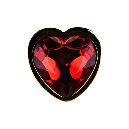 Toosh Heart Shaped Gold Butt Plug with Red Stone Small Toosh