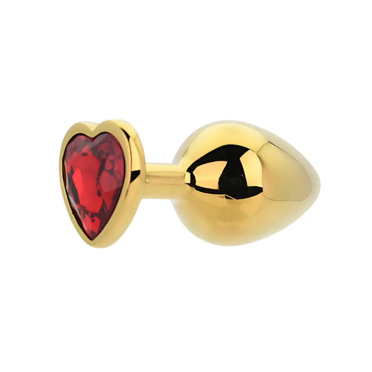 Toosh Heart Shaped Gold with Red Stone Medium Toosh