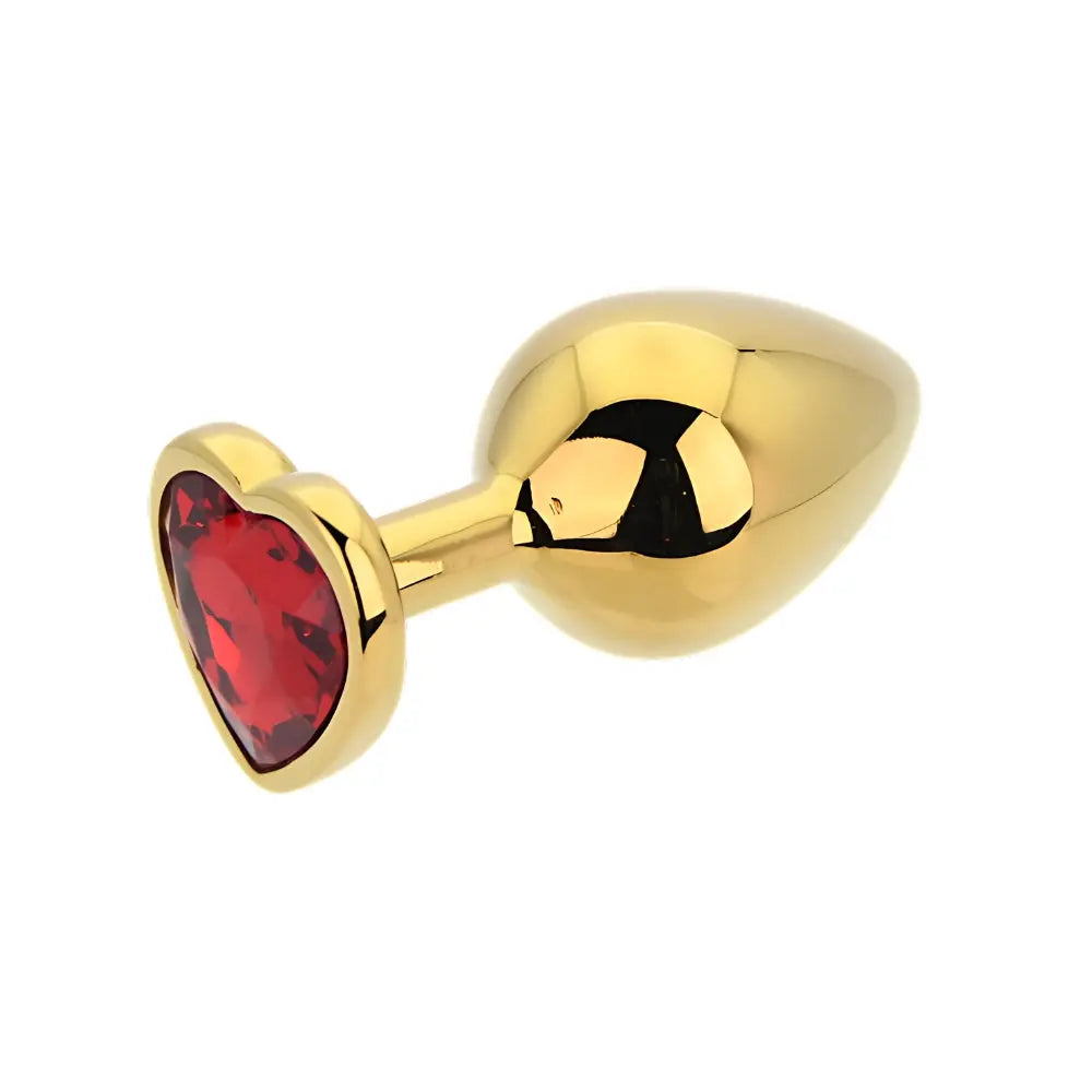 Toosh Heart Shaped Gold with Red Stone Medium Toosh