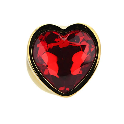 Toosh Heart Shaped Gold with Red Stone Medium Toosh