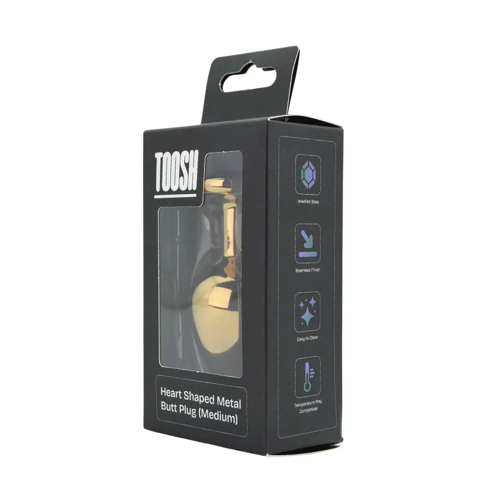 Toosh Heart Shaped Gold with Red Stone Medium Toosh