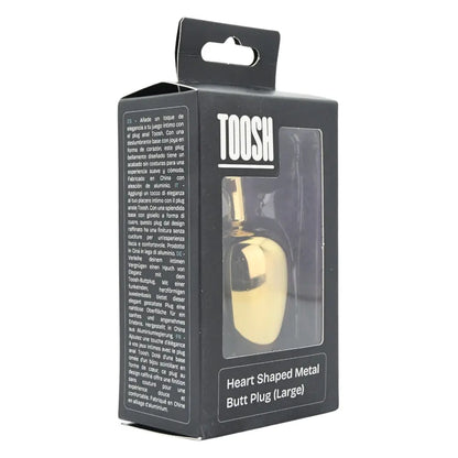 Toosh Heart Shaped Gold Butt Plug with Red Stone Large Toosh