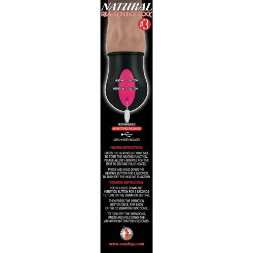 Realistic Warming 7 inch Vibrating Dildo Vanilla Nasstoys