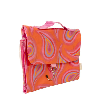 Threefold Hanging Wash Bag – Groovy Paisley Victoria Green